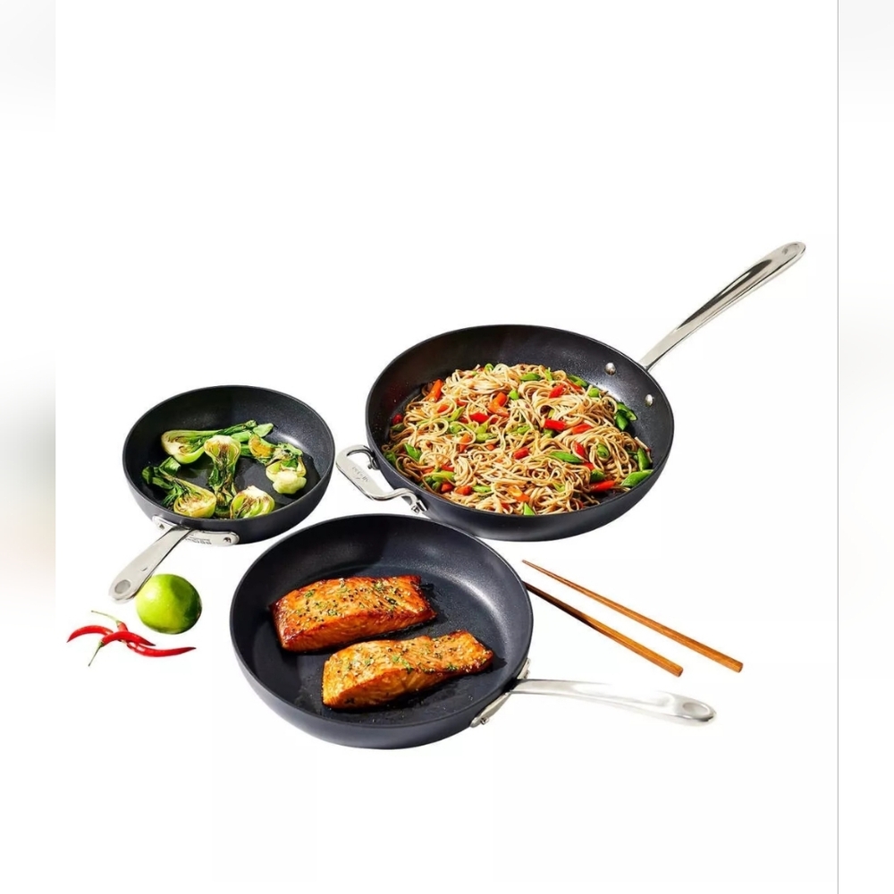 All-Clad Hard-Anodized Fry Pan 3-piece Set - Picture 2 of 13